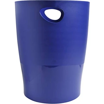 Image of Exacompta Ref 453104D Ecobin Waste Paper Bin 263 x 335mm in Size, Large Capacity of 15 Litres, Easy Clean Interior Night Blue Suitable for Office &amp; Home