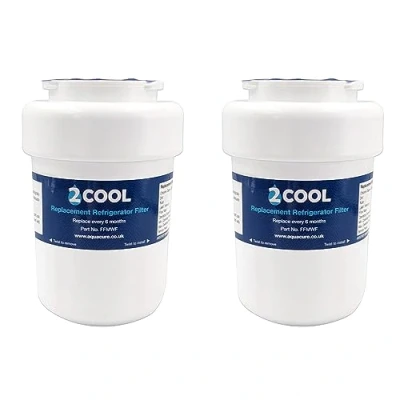 Image of 2COOL GE MWP Smart Water Compatible Refrigerator Filter American Fridge Freezer Dispenser &amp; Ice Cartridge for MWF Water, Hotpoint, Amana Kenmore 2 Pack