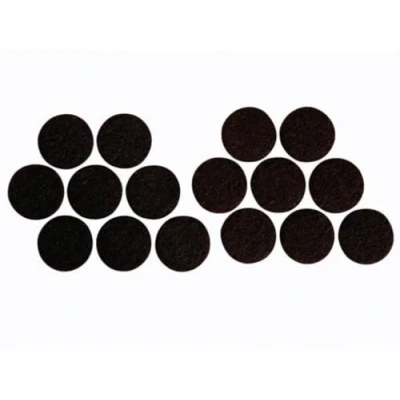 Image of PEREL DTF2 Round Felt Pads, Diameter: 25 mm, Black (Pack of 16), 141886