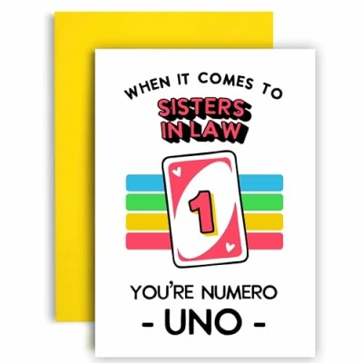 Image of Huxters Birthday Card for Sister In Law Your Numero Uno Funny Her 14.8cm (Sister Law)