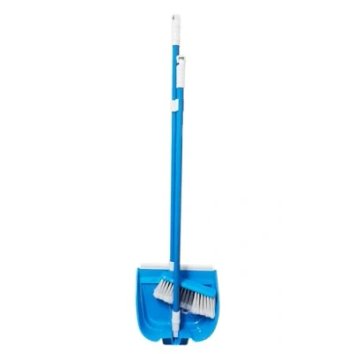 Image of HOMESHOPA Long Handled Dustpan and Brush Set, Broom with Stand Up Combo Household Cleaning Sweeping for Indoor Outdoor Garden Home Room Kitchen Office Lobby
