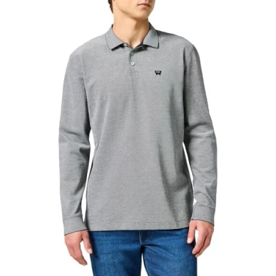 Image of Wrangler Men&#039;s Ls Refined Polo Shirt, Black, M