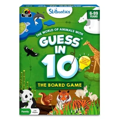 Image of Skillmatics Family Card &amp; Board Game Guess in 10 Animals, Gifts for 6 Year Olds and Up, Average Playtime 30 Minutes, 2 Players