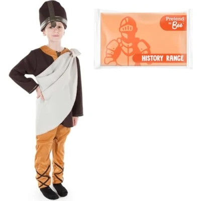 Image of PRETEND TO BEE Anglo Saxon Warrior Man/Boy Fancy Dress Costume for Kids, Multi Coloured, 9 11 Years