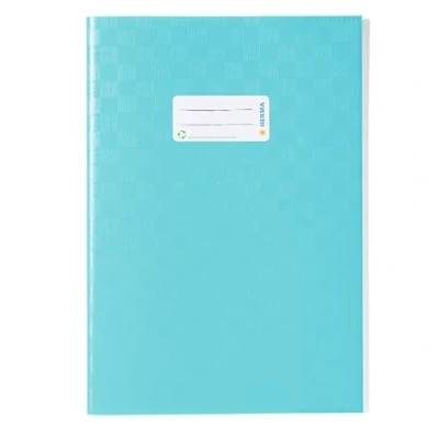 Image of HERMA 7456 Notebook Covers A4 Raffia Turquoise, Pack of 25, Book with Label &amp; Structure Made Durable Wipe Clean Polypropylene Film, Cover Set for School Notebooks, Coloured