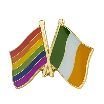 Image of Patch Nation Gay Pride Lesbian LBGTQ Flag Ireland Irish Friendship Metal Pin Badge