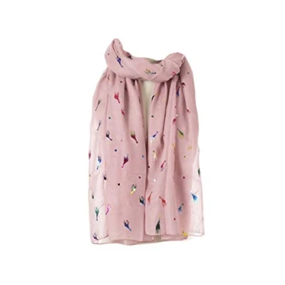 Image of London Scarfs Women s Giraffe Print (Glitter Dusty Pink)