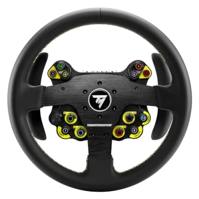 Image of Thrustmaster EVO Racing 32R Leather, Round Leather Wrapped Wheel Rim and Detachable Hub, For PC Consoles