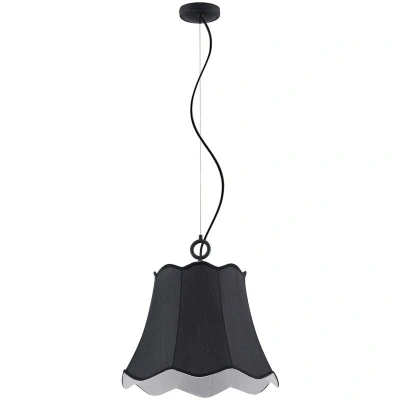 Image of Lucande Binta hanging lamp, one bulb, black