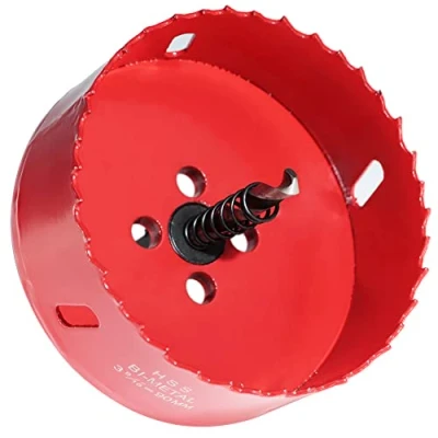 Image of GARHWAL Bi Metal Hole Saw 90 mm with Arbor and Pilot Bit Smooth Fast Cutting for Wood, Plywood, Plastic, Drywall, Thin Sheets, More Ideal Ceiling Light Installation DIY Projects