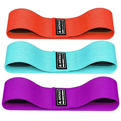 Image of Amonax Fabric Resistance Bands Women Glute Female Booty, Squat Exercise Elastic Resistant Weight Loss Workout Equipment Gym Fitness Accessories for Legs Butt Bum (Multi colour set)