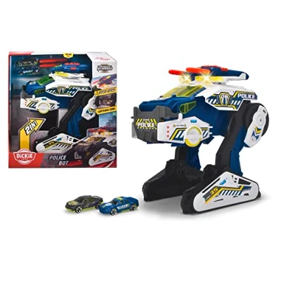 Image of Dickie Rescue Hybrids police Bot 35cm. Two die cast cars accurately scaled, Clear