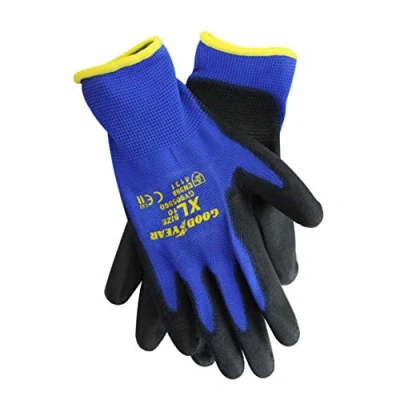 Image of Goodyear Nylon PU Coated Safety Work Gloves Garden Grip Men Builder Gardening Mechanics Cut Tear Resistant Puncture EN388 4131 and CE Cat II certification Extra Large