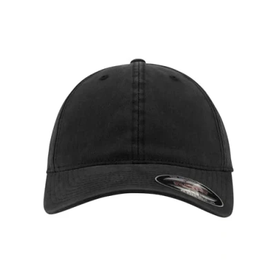 Image of Flexfit Unisex Garment Washed Cotton Dad Hat Black L/Xl Yupoong Headwear, Black, L XL UK