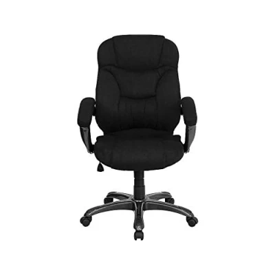 Image of Flash Furniture High Back Contemporary Executive Swivel Ergonomic Office Chair with Arms, Metal, Black Microfiber, Set of 1