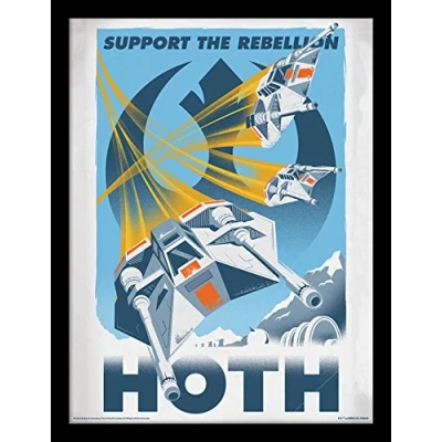 Image of Pyramid International Star Wars (Hoth) Framed Print Memorabilia 30 x 40cm, Multicolour, 40 1.3 cm