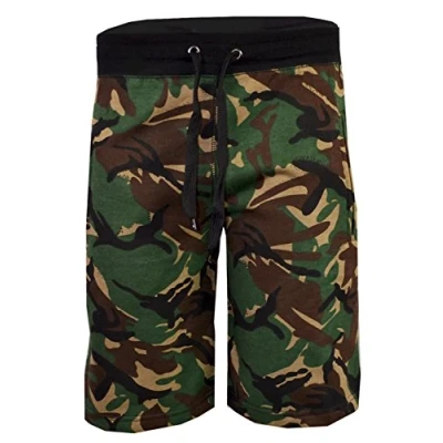 Image of i Smalls Men`s Summer Camouflage Gym Fleece Jogger Shorts (L) Green