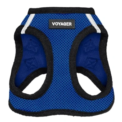 Image of Voyager Step in Air Dog Harness All Weather Mesh Vest for Small and Medium Dogs by Best Pet Supplies Royal Blue Base, XXS