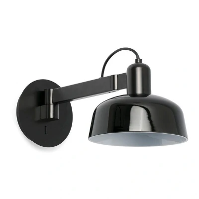 Image of Tatawin Dome Wall Lamp Shiny Black