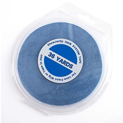 Image of ShowJarlly 1 Roll Double Sided Adhesive Lace Front Support Tape Wig Blue (0.8CM*36YARDS)