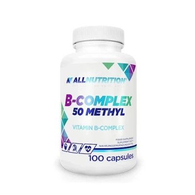 Image of ALLNUTRITION b Complex 50 Methyl Dietary Supplement Vitamin high Strength Choline &amp; Inositol Tablets PABA VIT b12 1 Capsule Per Day, 100 Capsules