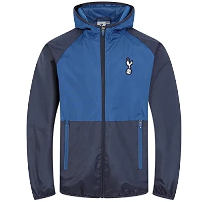 Image of Tottenham Hotspur FC Official Gift Boys Shower Jacket Windbreaker Blue 10 11 Yrs