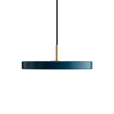 Image of UMAGE Asteria mini hanging light brass petrol blue