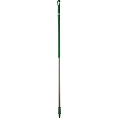 Image of Vikan 29392 59&quot; Stainless Steel Handle with Threaded Tip, 1 7/32&quot; Diameter, Green