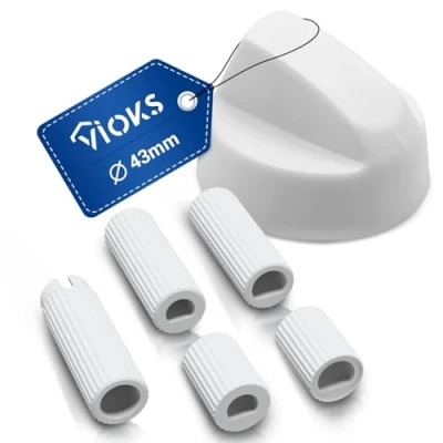 Image of Knob with Zero Stroke and adapters for Oven, Diameter 43 mm, White