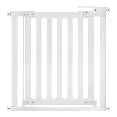 Image of Fred Safety Pressure Fit Pure White Wood Baby Gate to Openings 76cm 96cm