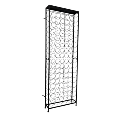 Image of vidaXL Standing Wine Rack Large Capacity 108 Bottles Storage, Black Wrought Iron, Powder Coated, Free standing, Suitable for Living room, Dining Kitchen