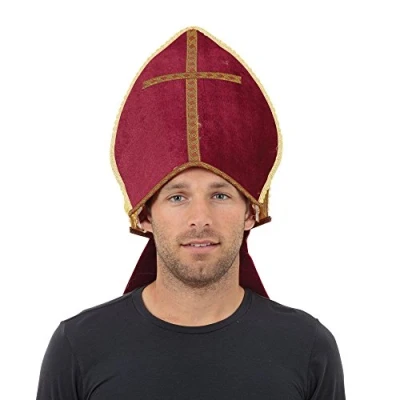 Image of Bristol Novelty Bh626 Pontifex hut, Herren, Rot, Einheitsgröße Pontiff Hat, Mens, Solid, Red, One Size