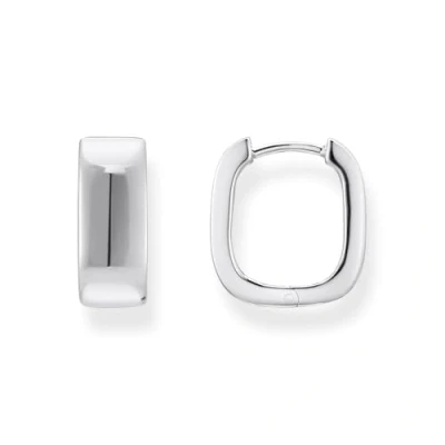 Image of Thomas Sabo Sterling Silver Hoop earrings in angular shape Recycled 925 silver, Women, CR744 001 21