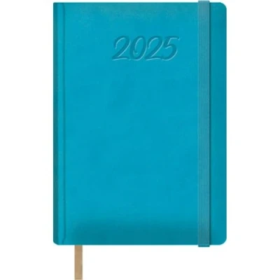 Image of Dohe 2025 Diary Day by Page, A5 Size (15 x 21 cm), 12 Months January to December, Leatherette Hardcover, Planner in Spanish, Office Supplies SAMBA Turquoise