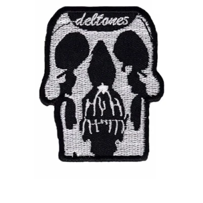 Image of Deftones Skull Patch Badge Embroidered Iron on Applique Accessory