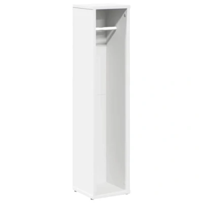 Image of vidaXL Bathroom Storage Cabinet White Engineered Wood Roll Holder Cupboard Vanity Unit 20.5 x 20 90 cm