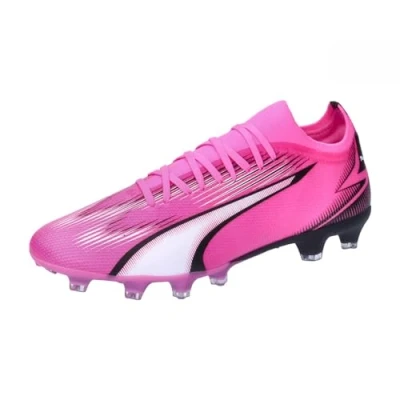 Image of Puma Unisex Adults Ultra Match Fg/Ag Soccer Shoes, Poison Pink White Black, 12 UK