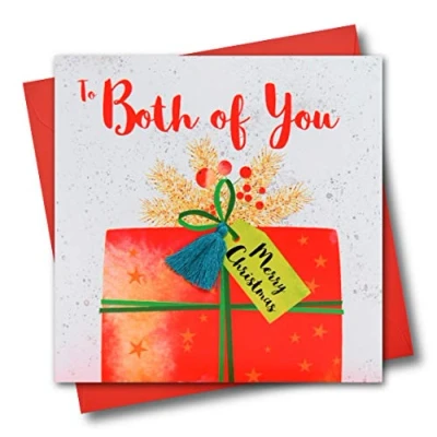 Image of Christmas Card, Present, To both of you, merry Christmas, Tassel Embellished
