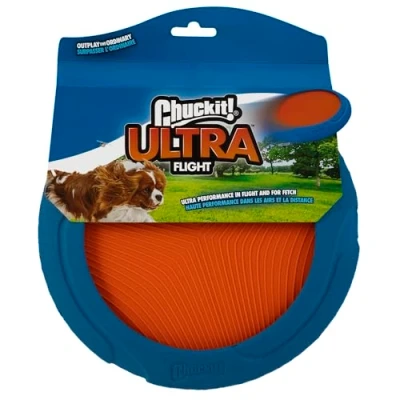 Image of Chuckit! Ultra Flight Frisbee Rubber Dog Toy Extended Distance &amp; Time For Interactive Fetch Play