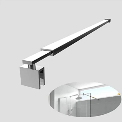 Image of EMKE 700mm to 1200mm Telescopic Bar Support Stainless Steel for Wet Room Shower Screen, Bath Panel, Fits 8 10mm Glass