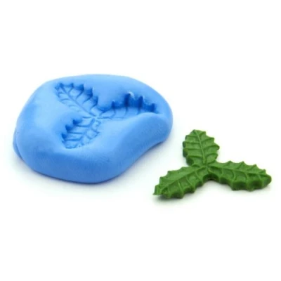 Image of MyTinyWorld Dolls House Miniature Triple Holly Leaf Silicone Mould