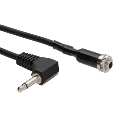 Image of kenable 3.5mm MONO Chassis Panel Mount Socket to Right Angle Jack Cable 2m [2 metres]