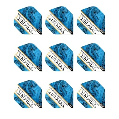 Image of RED DRAGON Peter Wright Snakebite Hardcore Ionic Blue &amp; White Standard dart flights 3 sets per pack (9 in total)