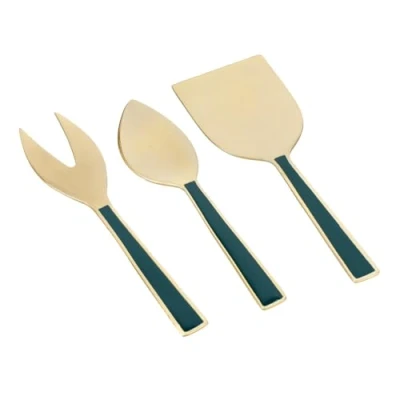 Image of Artesa Enamel Cheese Knife Set Green
