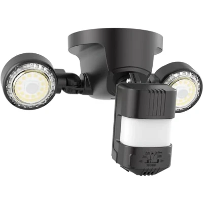Image of SANSI 15W LED Security Lights Outdoor Motion Sensor, 2000LM 5000K IP65 Waterproof Adjustable Dual Head Floodlight with PIR 180 Detection Angle, 50Ft Range (Mains Powered)