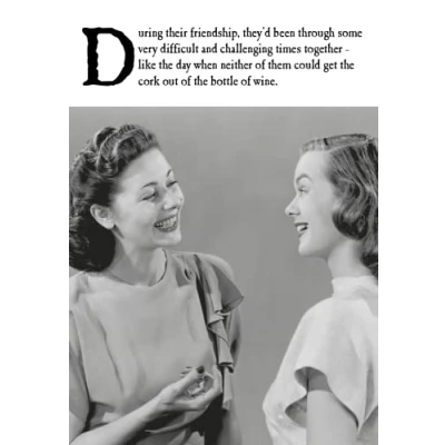 Image of Emotional Rescue Female Photographic Humorous Blank Greeting Card &#039;Cork&#039; Friendship From The On Ceiling Collection Suitable For Birthdays