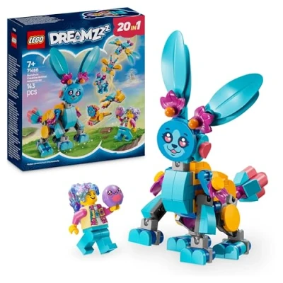 Image of LEGO DREAMZzz Bunchu’s Creative Animal Adventures Set, Bunny Figure Rebuilds Into 19 Different Toys Including a Lion, Elephant, Bird and Turtle, Gift for 7 Plus Year Old Girls &amp; Boys 71488