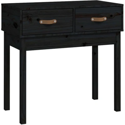 Image of vidaXL Console Table Black 76.5x40x75 cm Solid Wood Pine