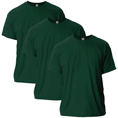Image of Gildan Men&#039;s Ultra Cotton T Shirt, Style G2000, Multipack, Forest Green (3 Pack), XL (Pack of 3)