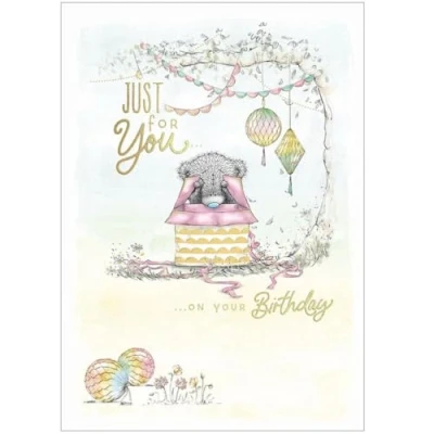 Image of Me To You Birthday Card Tatty Teddy Peeking At Gift Official Collection